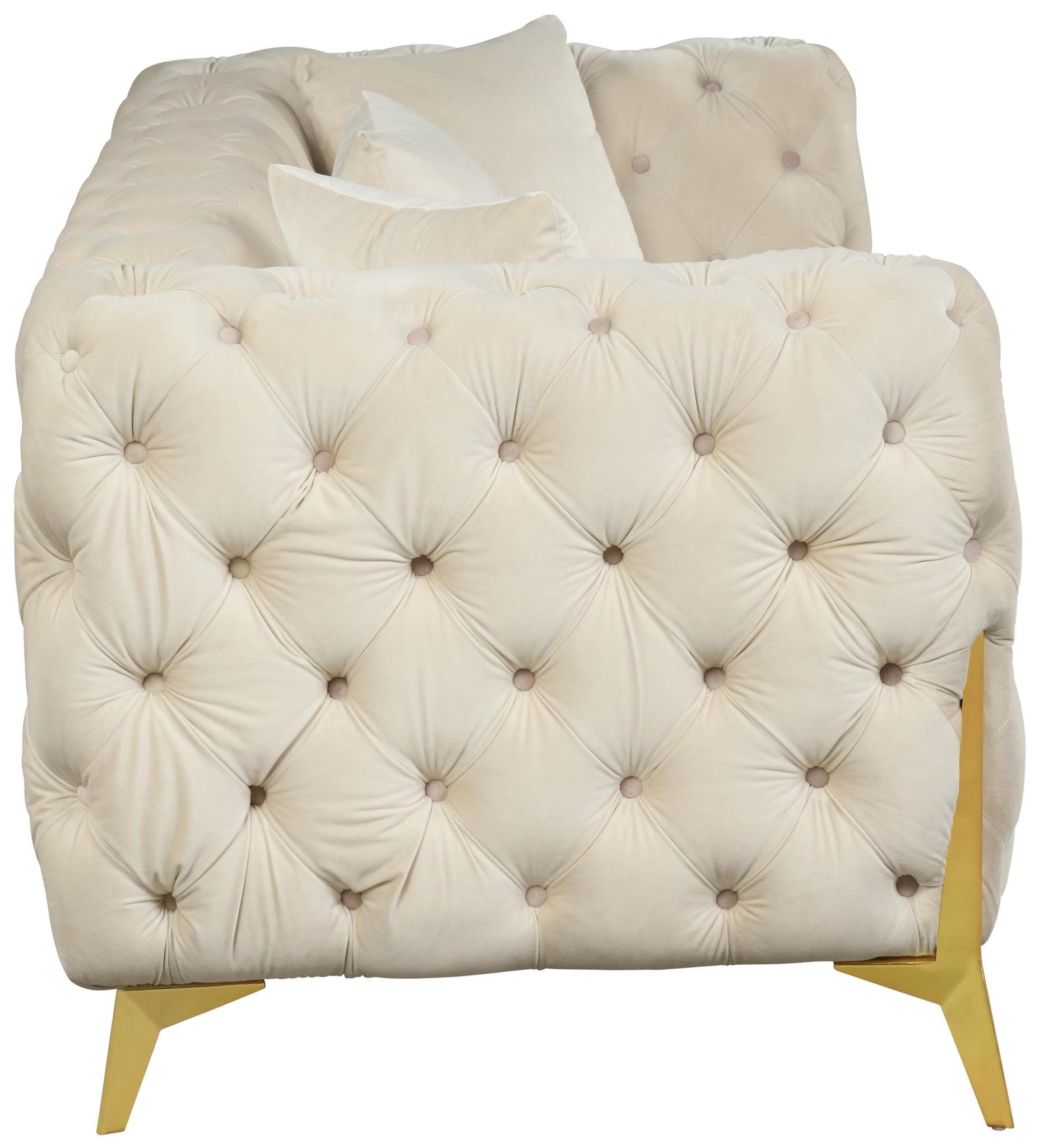 Kingdom Cream Velvet Sofa - Furnish 4 Less 98 (NY)*