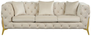 Kingdom Cream Velvet Sofa - Furnish 4 Less 98 (NY)*