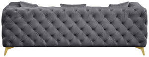 Kingdom Grey Velvet Sofa - Furnish 4 Less 98 (NY)*