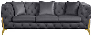 Kingdom Grey Velvet Sofa - Furnish 4 Less 98 (NY)*