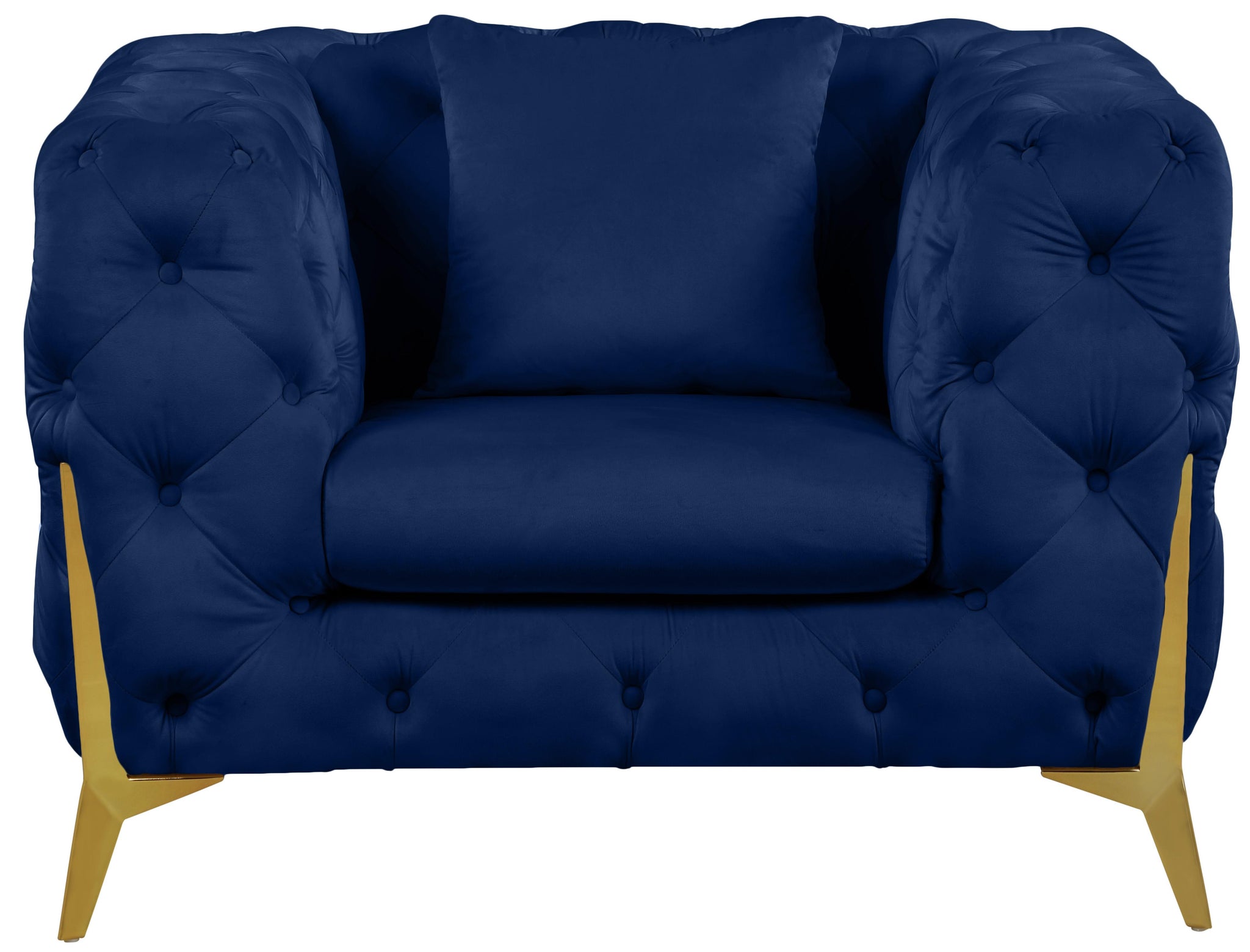 Kingdom Navy Velvet Chair - Furnish 4 Less 98 (NY)*