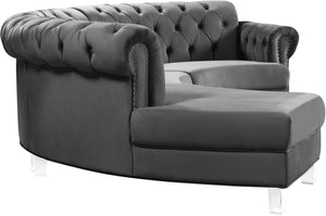 Anabella Grey Velvet 3pc. Sectional