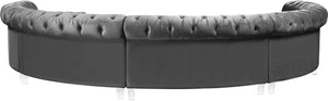 Anabella Grey Velvet 5pc. Sectional