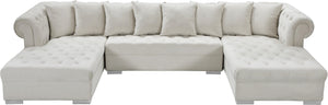 Presley Cream Velvet 3pc. Sectional - Furnish 4 Less 98 (NY)*