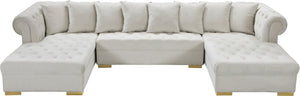 Presley Cream Velvet 3pc. Sectional - Furnish 4 Less 98 (NY)*