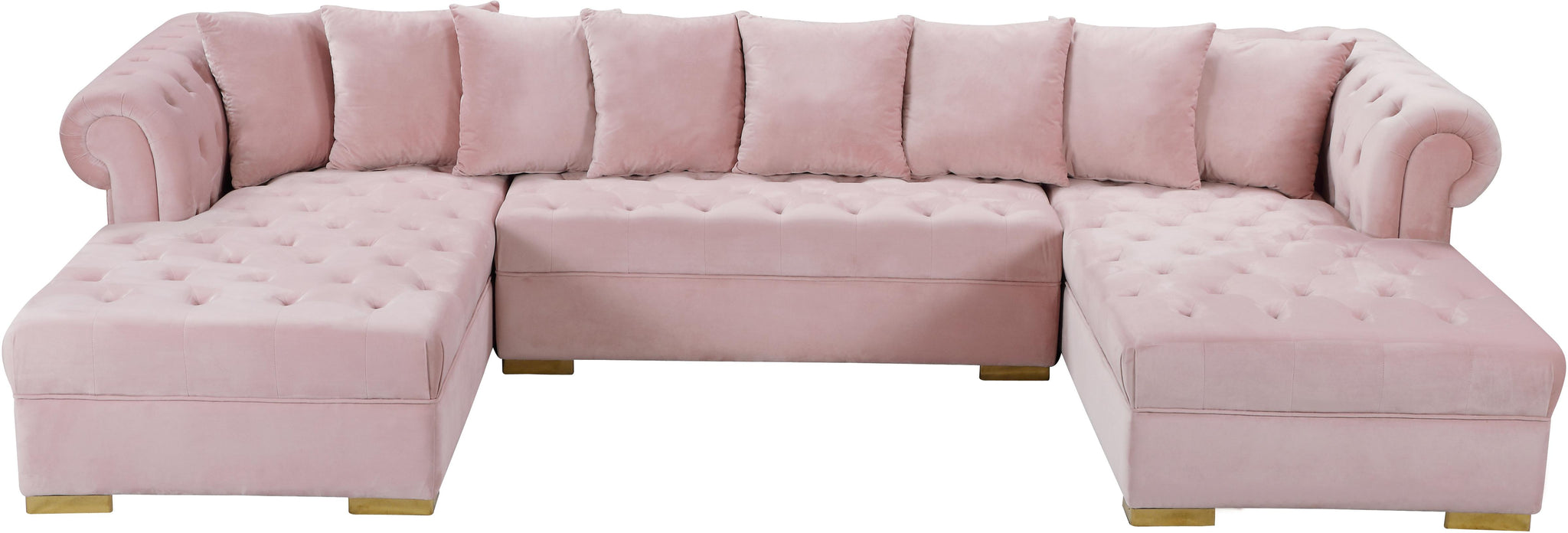 Presley Pink Velvet 3pc. Sectional - Furnish 4 Less 98 (NY)*