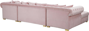 Presley Pink Velvet 3pc. Sectional - Furnish 4 Less 98 (NY)*