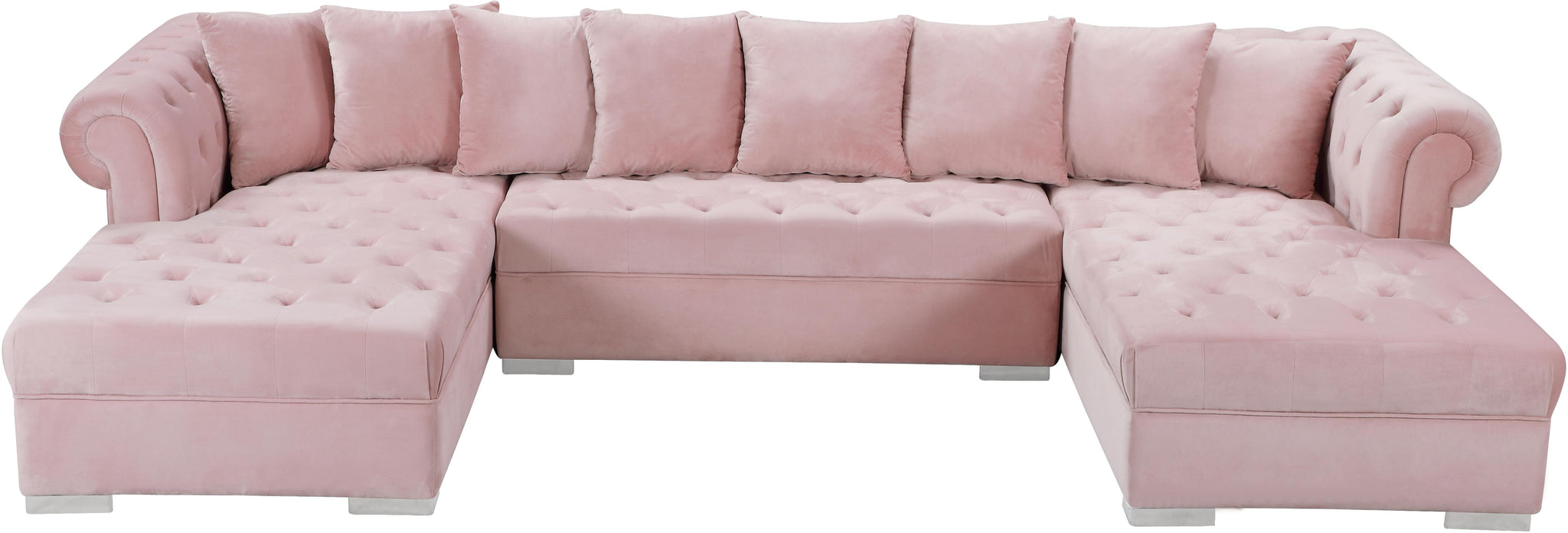 Presley Pink Velvet 3pc. Sectional - Furnish 4 Less 98 (NY)*