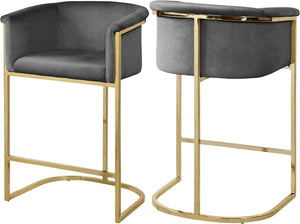 Donatella Grey Velvet Stool image