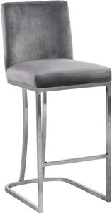 Heidi Grey Velvet Stool - Furnish 4 Less 98 (NY)*