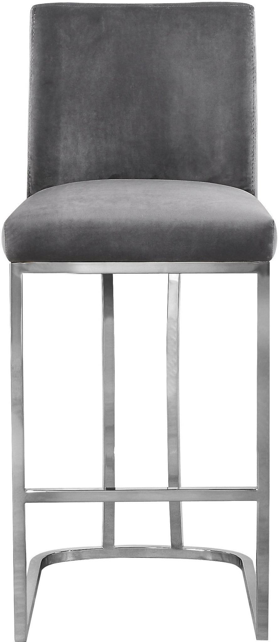 Heidi Grey Velvet Stool - Furnish 4 Less 98 (NY)*