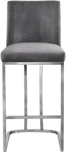 Heidi Grey Velvet Stool - Furnish 4 Less 98 (NY)*