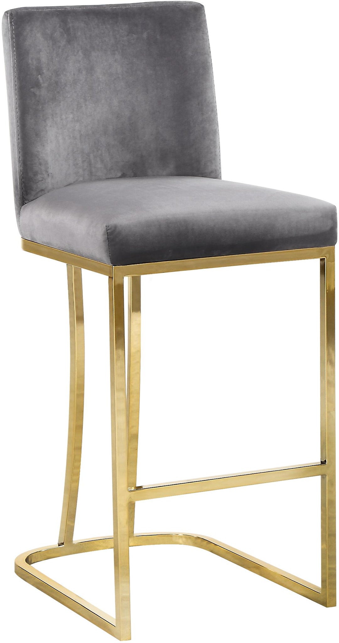 Heidi Grey Velvet Stool - Furnish 4 Less 98 (NY)*