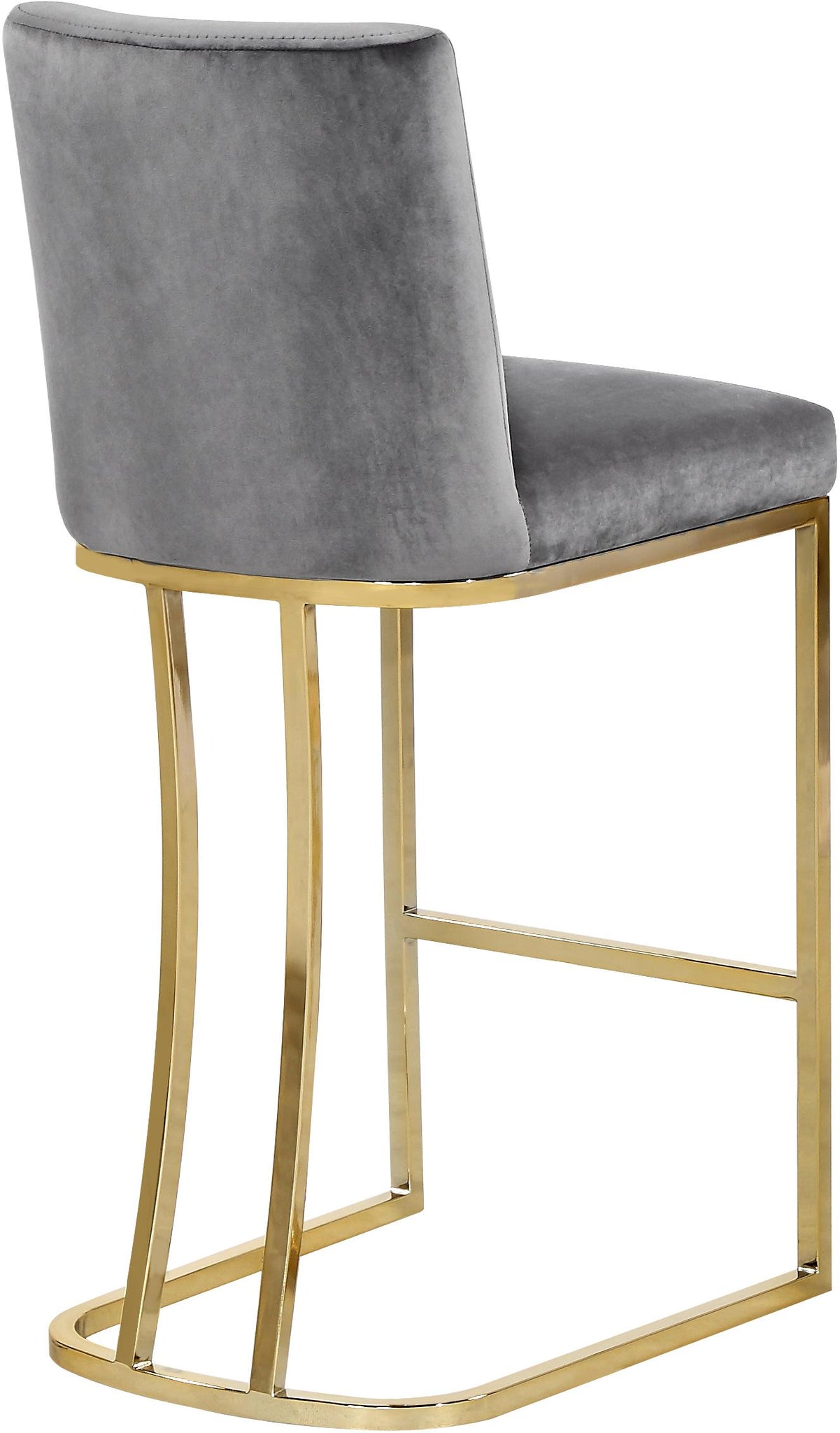 Heidi Grey Velvet Stool - Furnish 4 Less 98 (NY)*