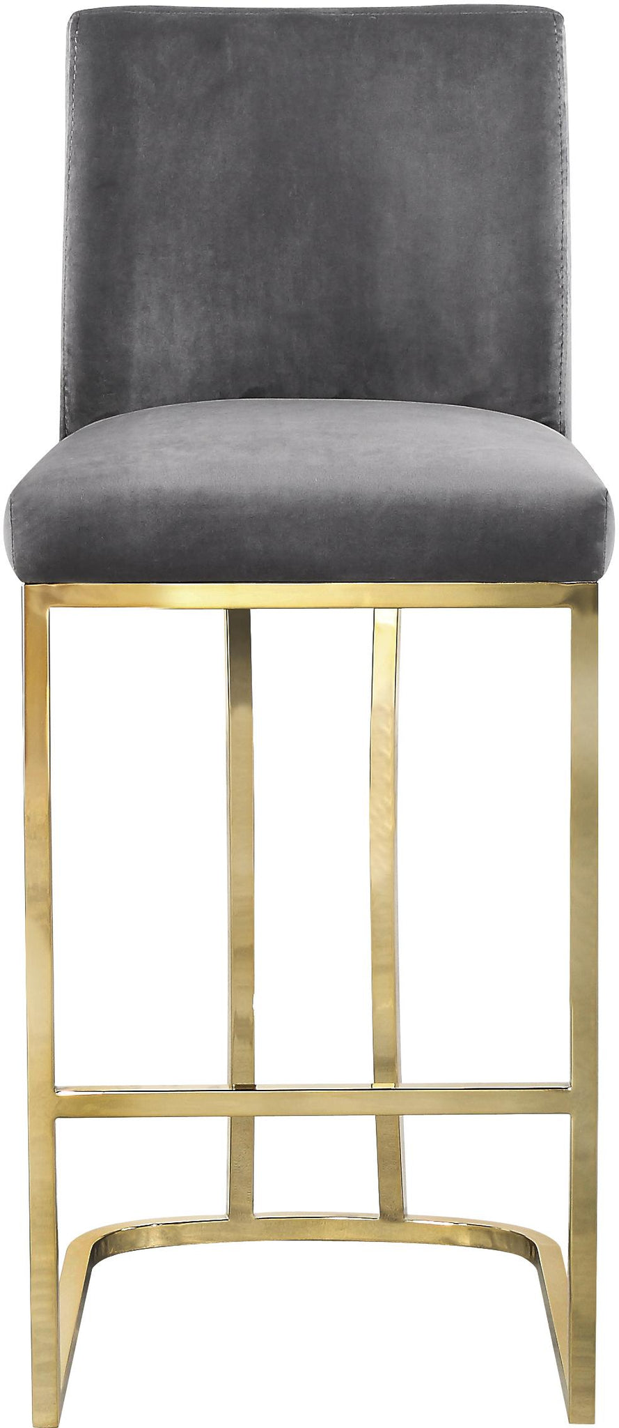 Heidi Grey Velvet Stool - Furnish 4 Less 98 (NY)*