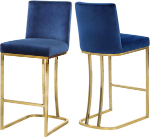 Heidi Navy Velvet Stool - Furnish 4 Less 98 (NY)*