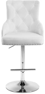 Claude White Velvet Adjustable Stool