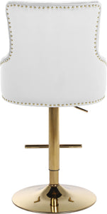 Claude White Velvet Adjustable Stool