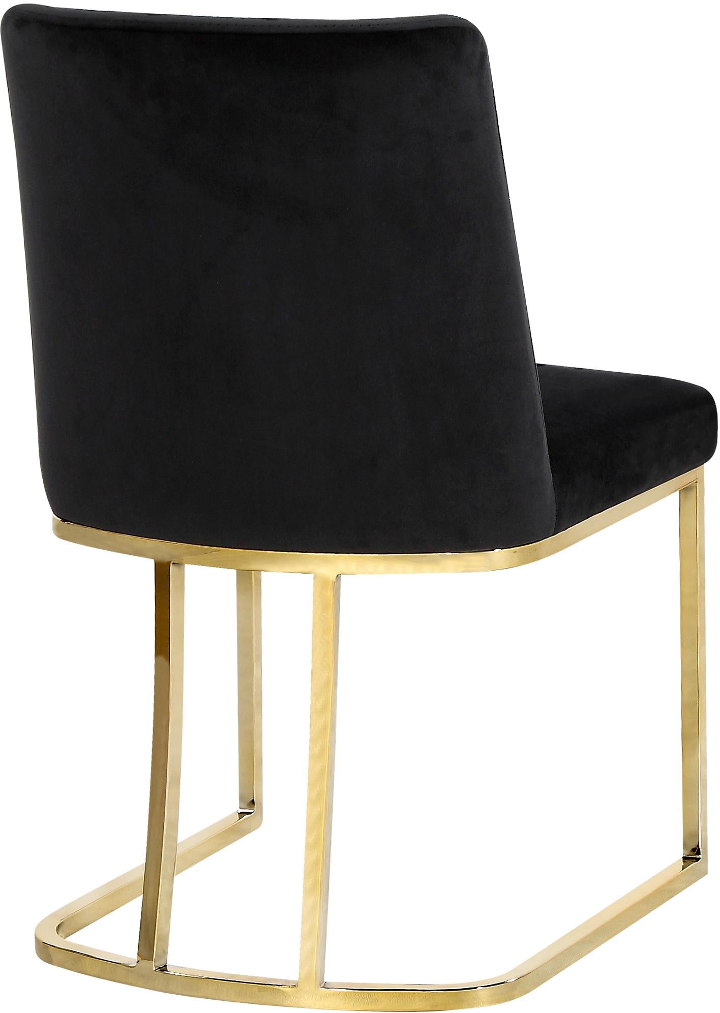 Heidi Black Velvet Dining Chair - Furnish 4 Less 98 (NY)*