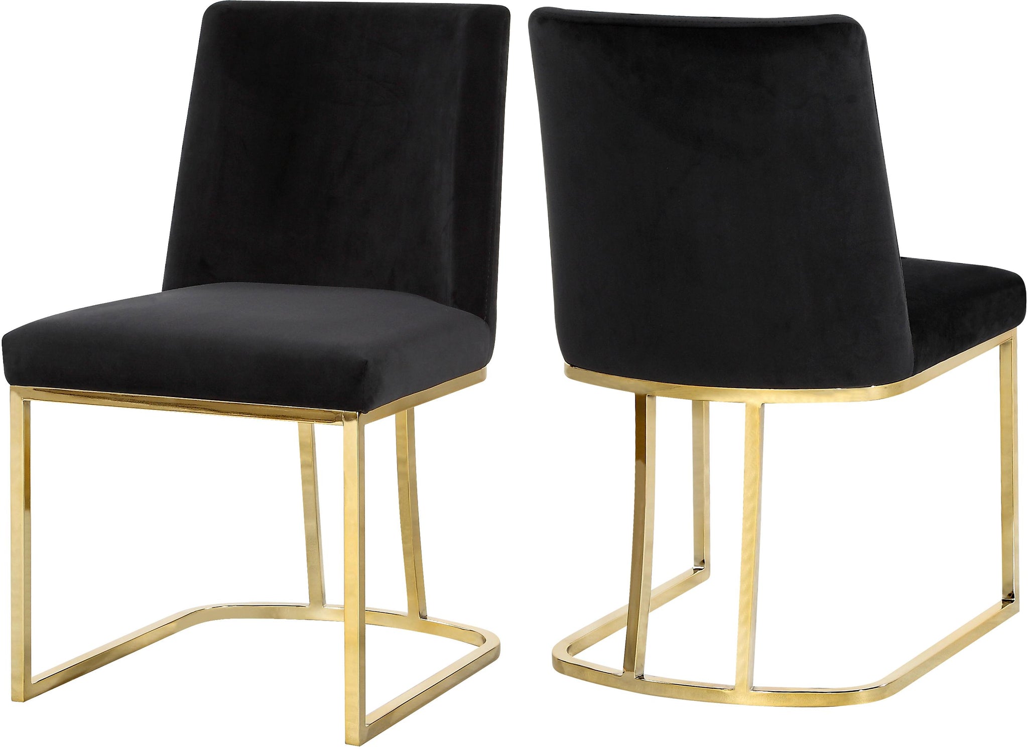 Heidi Black Velvet Dining Chair - Furnish 4 Less 98 (NY)*