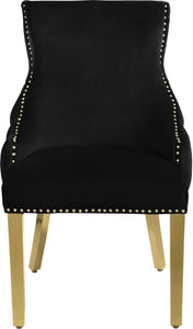 Tuft Black Velvet Dining Chair - Furnish 4 Less 98 (NY)*