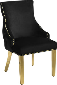 Tuft Black Velvet Dining Chair - Furnish 4 Less 98 (NY)*