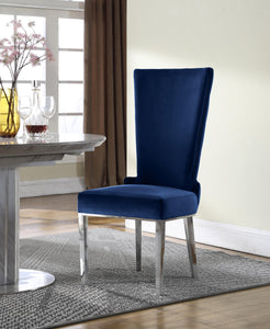 Serafina Navy Velvet Dining Chair - Furnish 4 Less 98 (NY)*