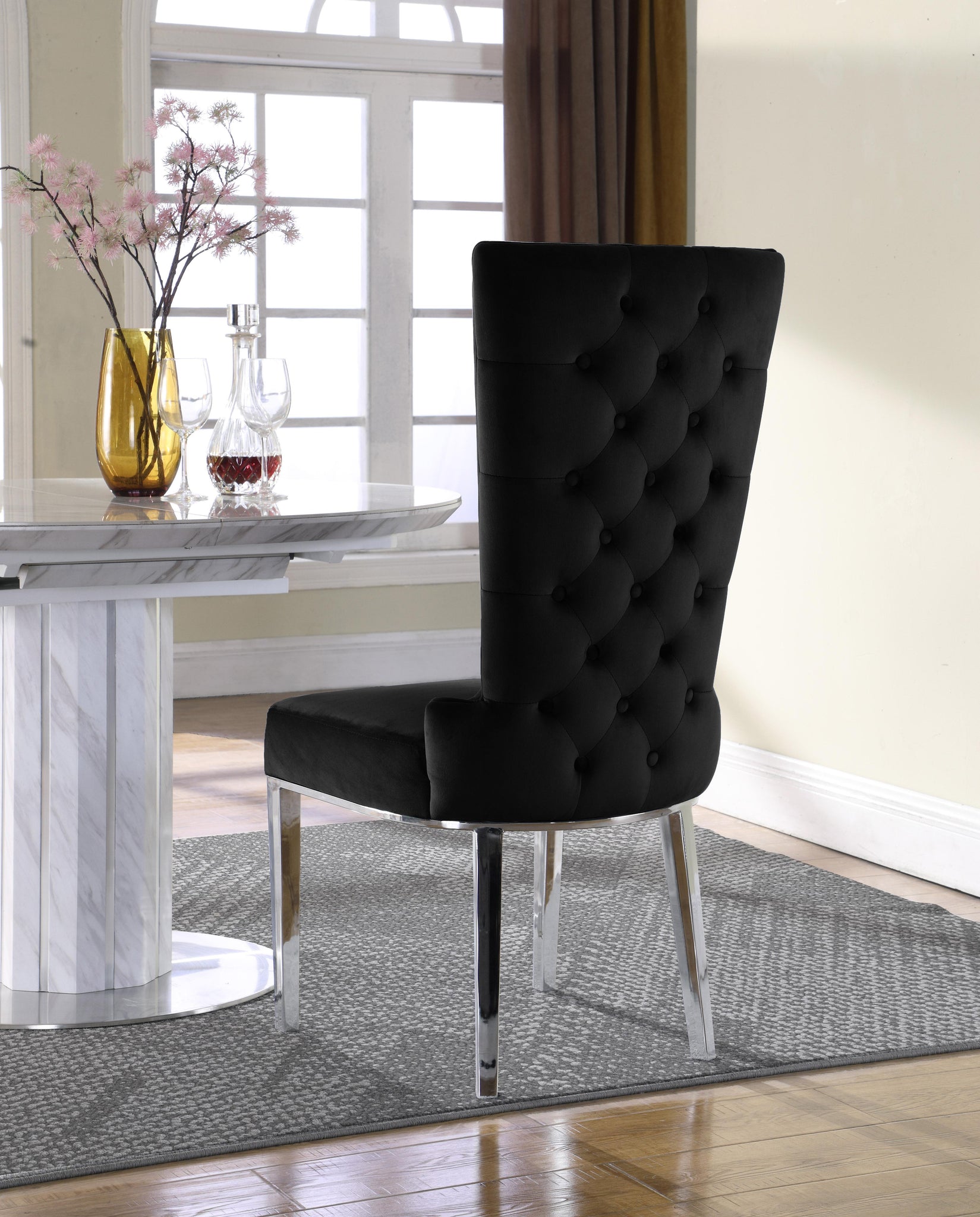 Serafina Black Velvet Dining Chair