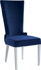 Serafina Navy Velvet Dining Chair - Furnish 4 Less 98 (NY)*