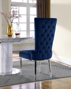 Serafina Navy Velvet Dining Chair - Furnish 4 Less 98 (NY)*