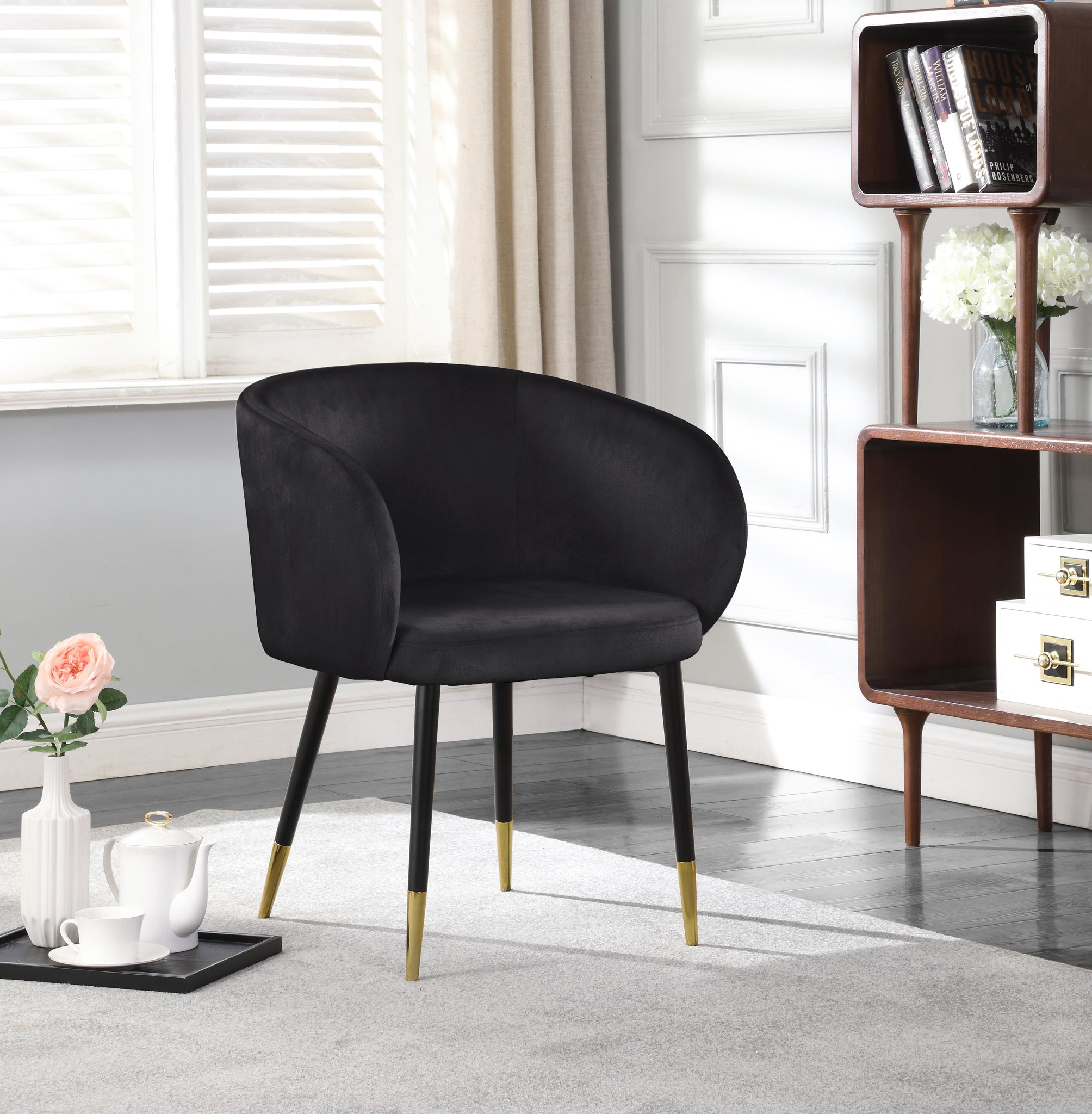 Louise Black Velvet Dining Chair - Furnish 4 Less 98 (NY)*