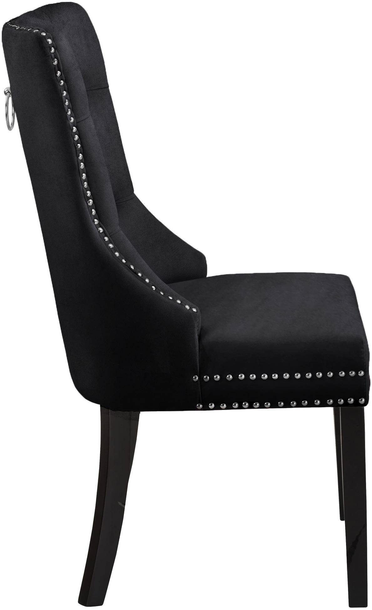 Nikki Black Velvet Dining Chair - Furnish 4 Less 98 (NY)*