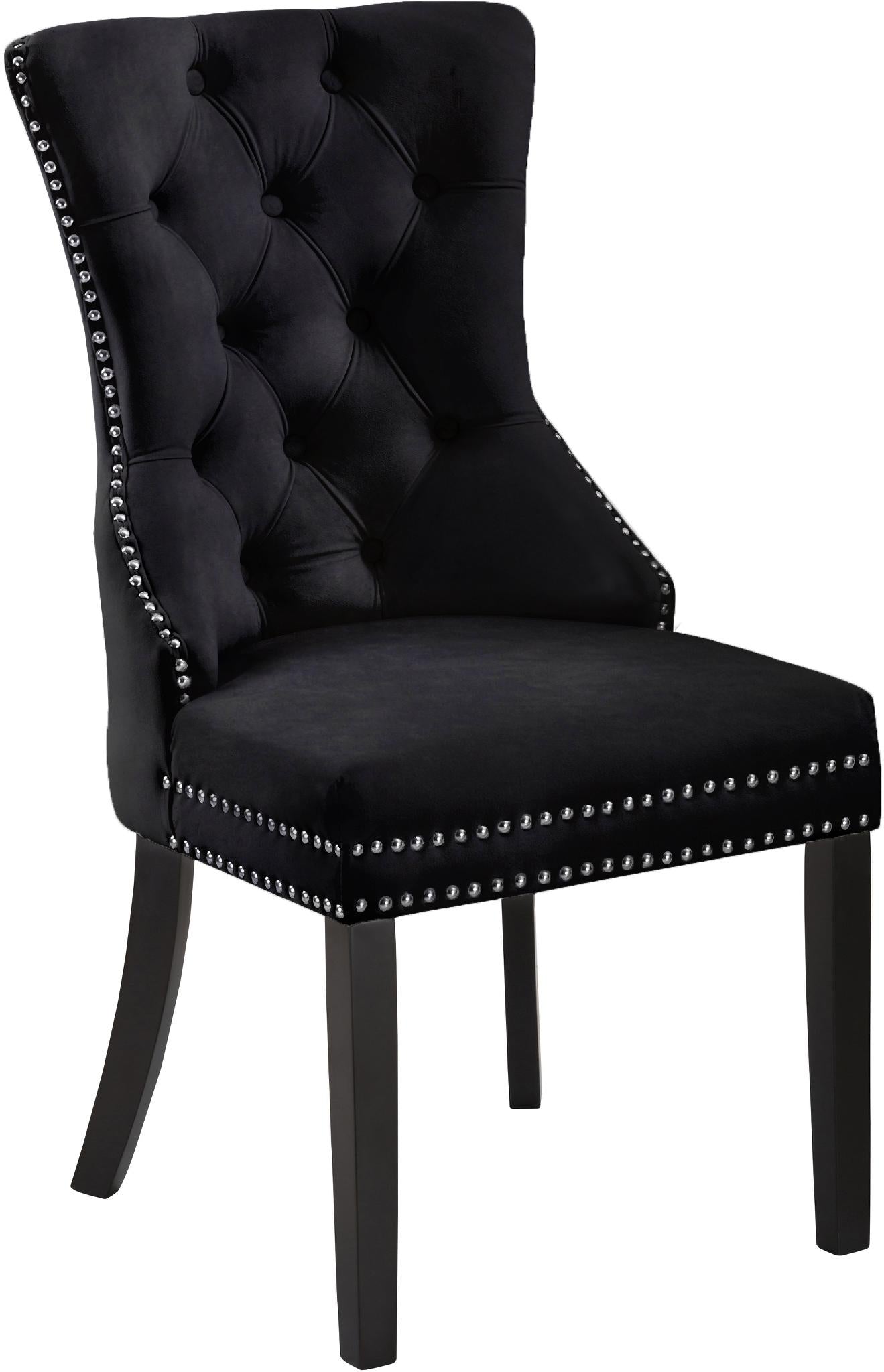 Nikki Black Velvet Dining Chair - Furnish 4 Less 98 (NY)*