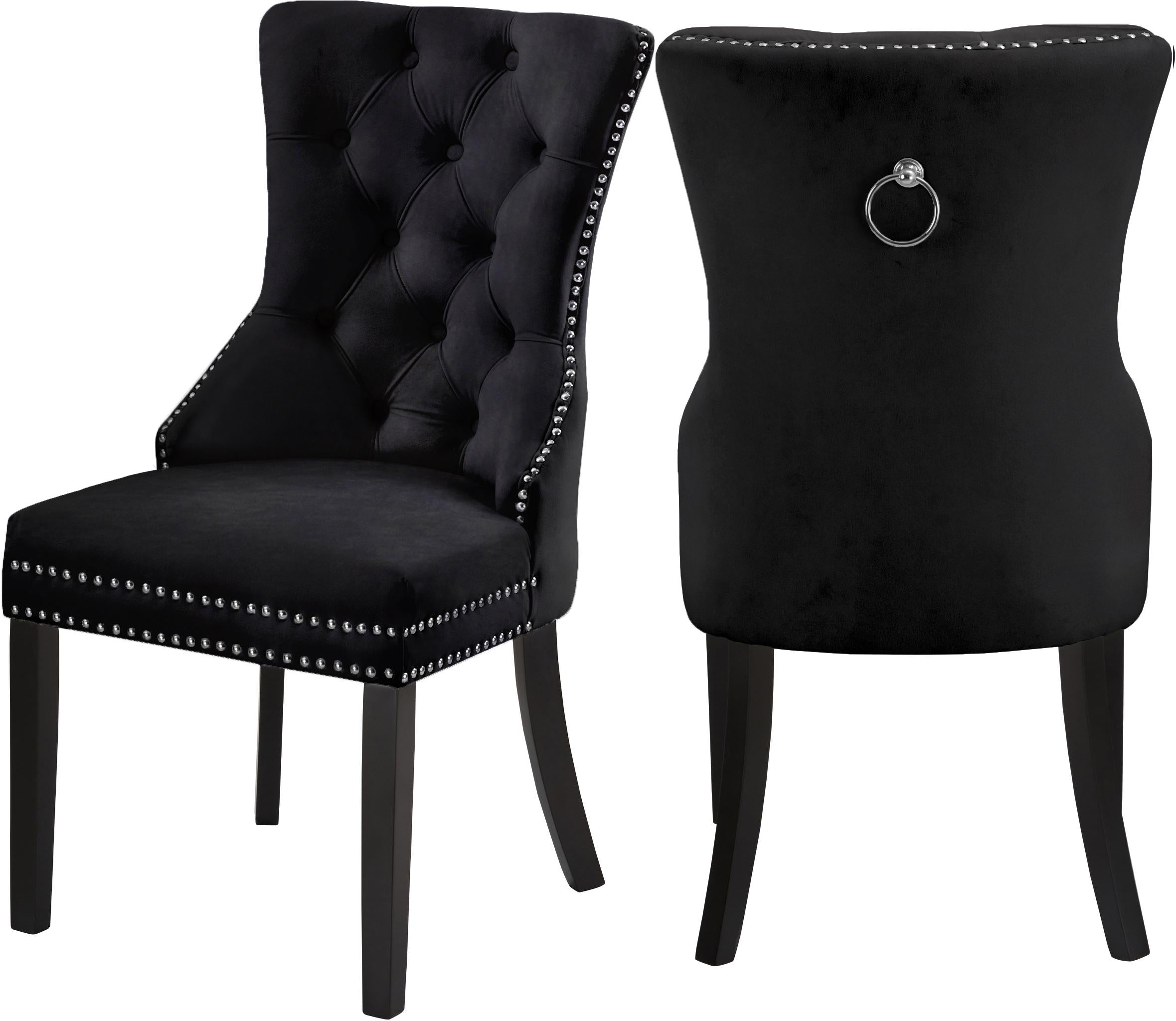 Nikki Black Velvet Dining Chair