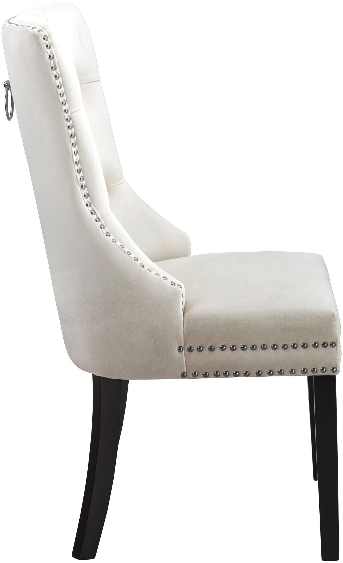 Nikki Cream Velvet Dining Chair - Furnish 4 Less 98 (NY)*