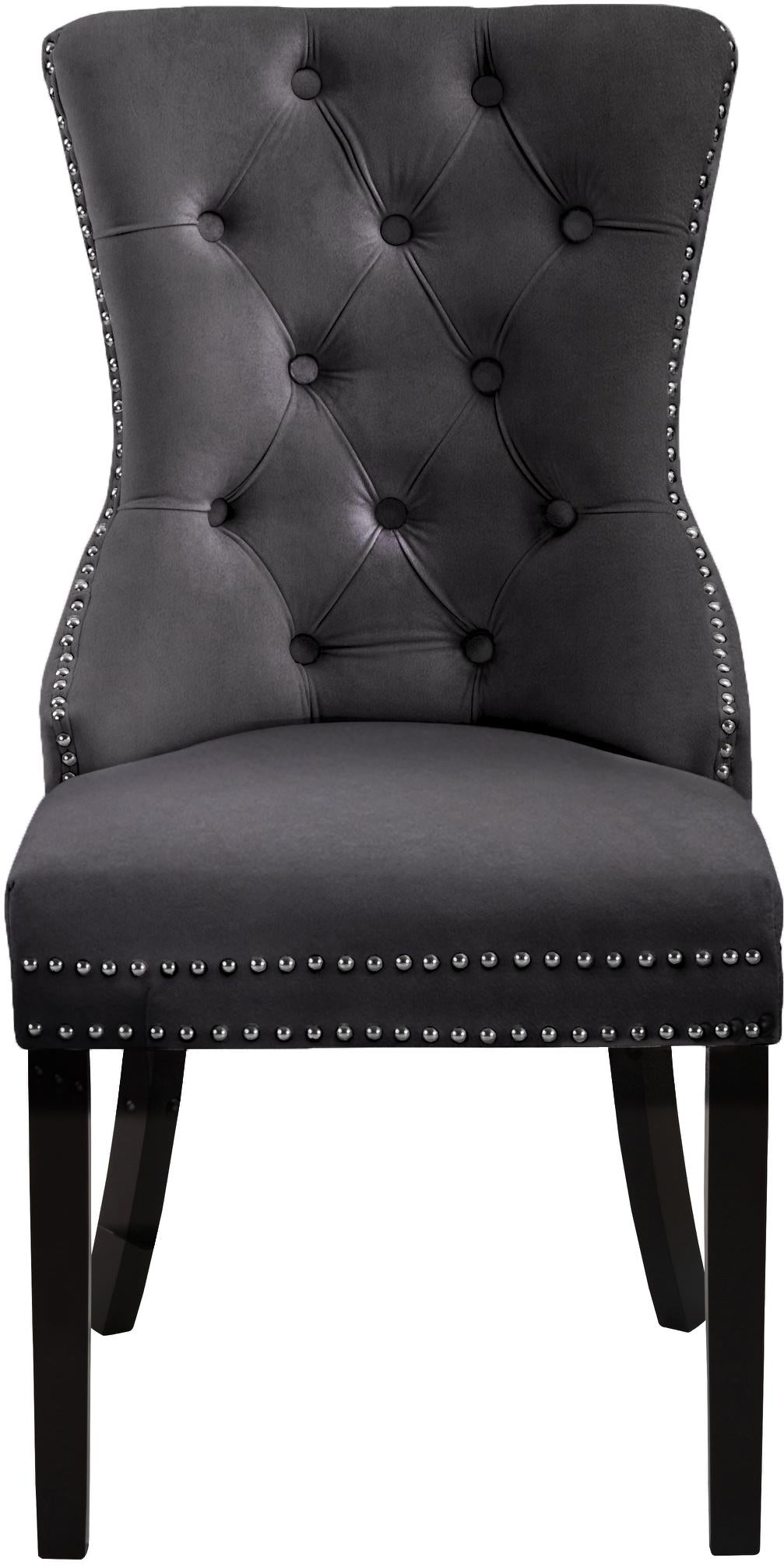 Nikki Grey Velvet Dining Chair - Furnish 4 Less 98 (NY)*