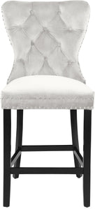 Nikki Cream Velvet Stool