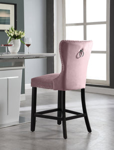 Nikki Pink Velvet Stool