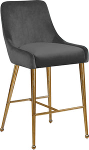 Owen Grey Velvet Stool - Furnish 4 Less 98 (NY)*