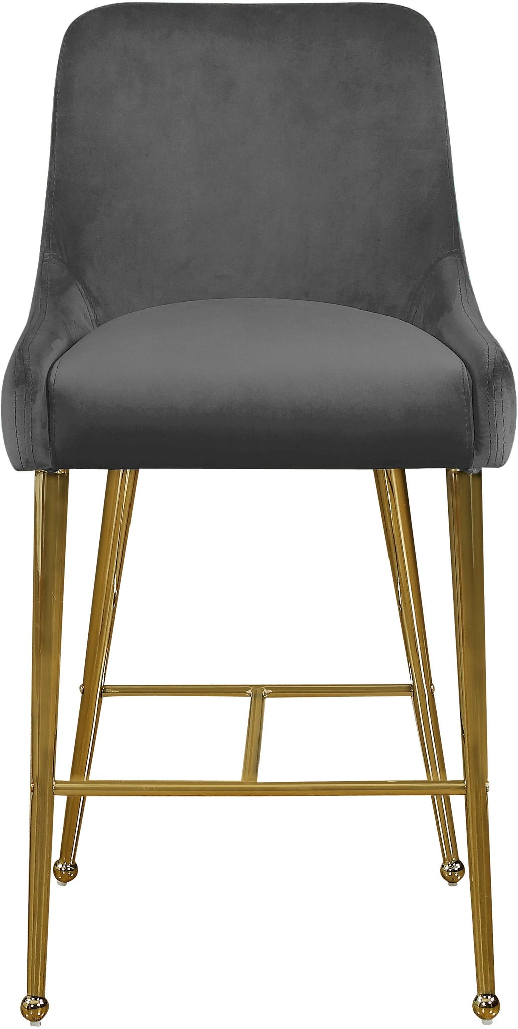 Owen Grey Velvet Stool - Furnish 4 Less 98 (NY)*