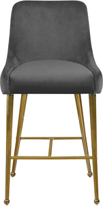 Owen Grey Velvet Stool - Furnish 4 Less 98 (NY)*