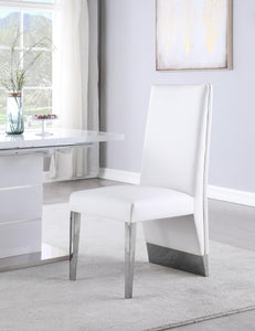 Porsha White Faux Leather Dining Chair