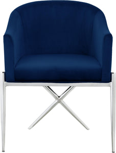 Xavier Navy Velvet Dining Chair - Furnish 4 Less 98 (NY)*