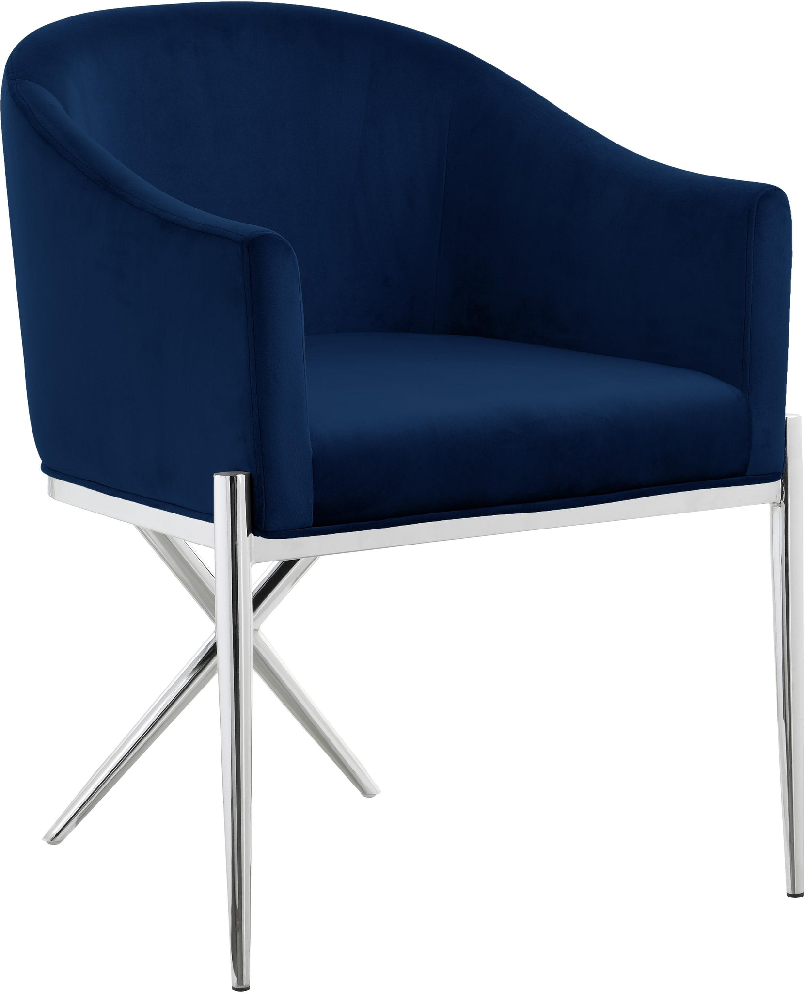 Xavier Navy Velvet Dining Chair - Furnish 4 Less 98 (NY)*