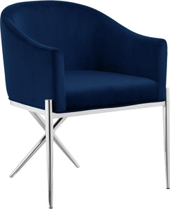 Xavier Navy Velvet Dining Chair - Furnish 4 Less 98 (NY)*