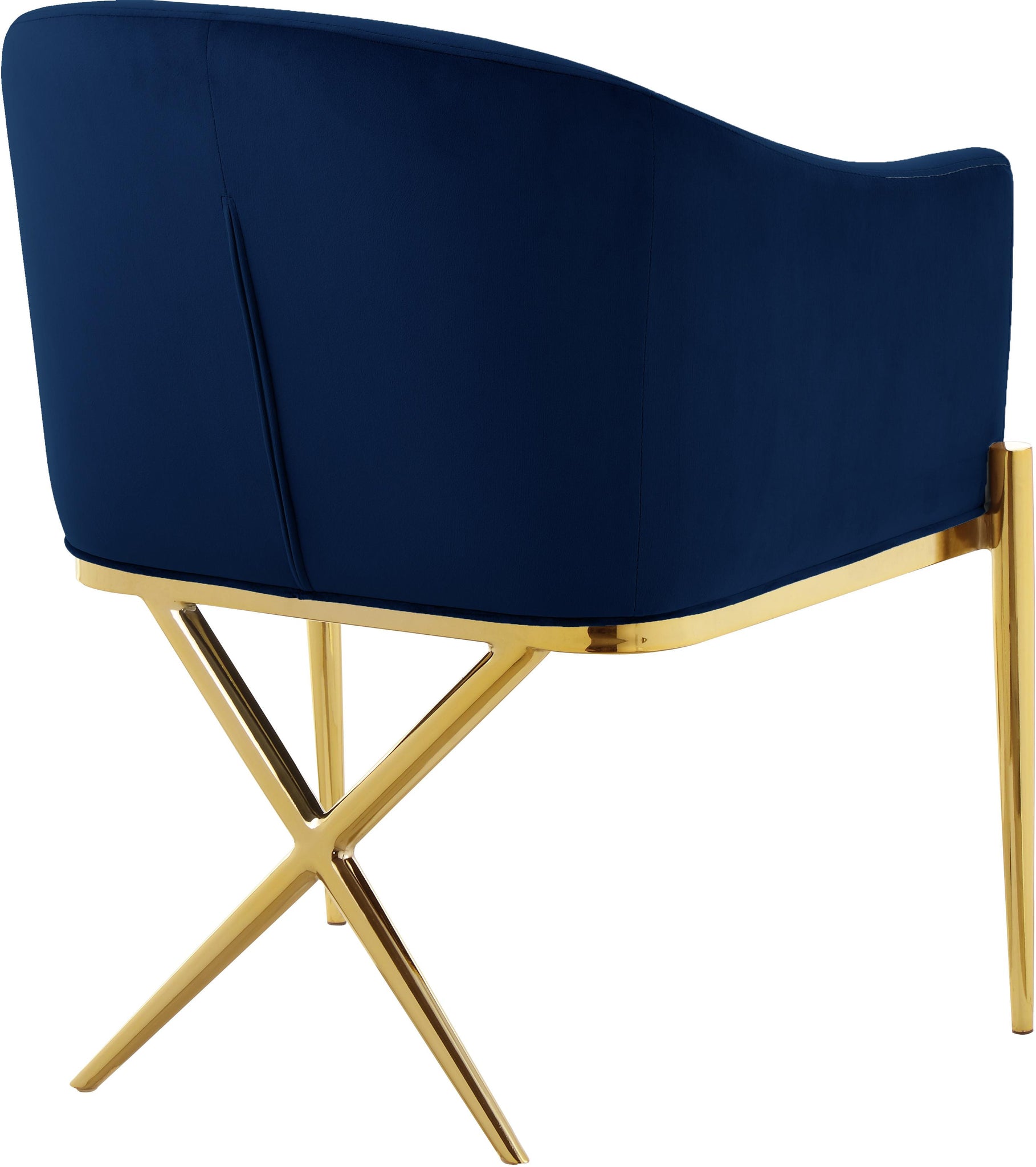 Xavier Navy Velvet Dining Chair - Furnish 4 Less 98 (NY)*