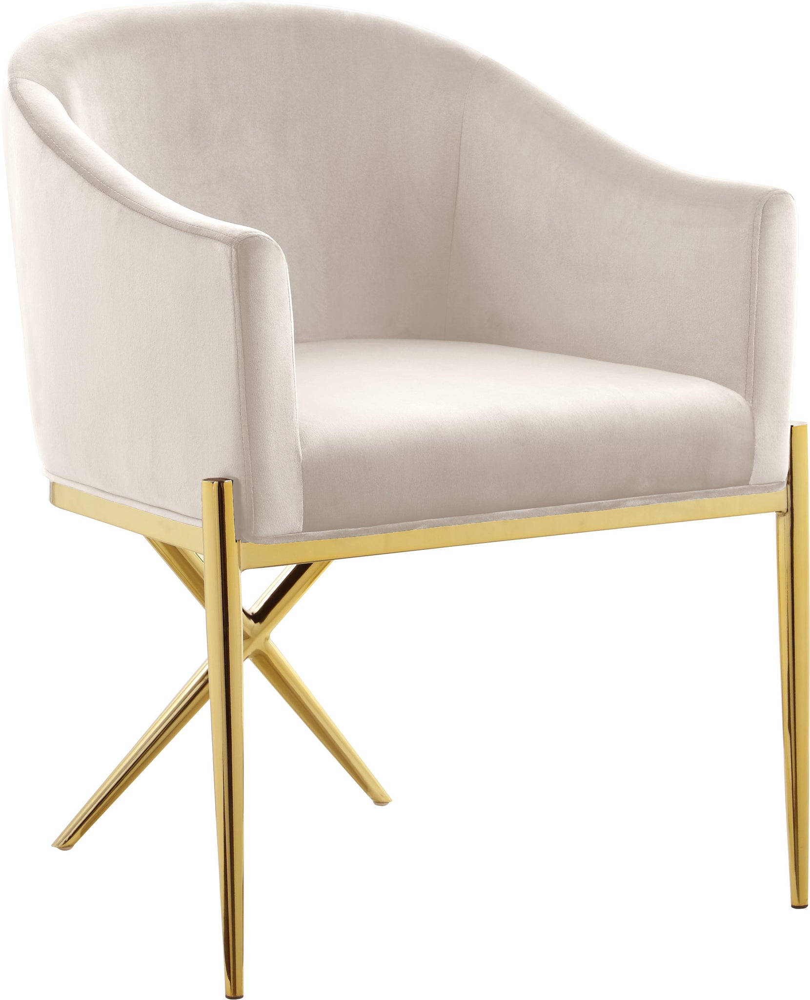 Xavier Cream Velvet Dining Chair - Furnish 4 Less 98 (NY)*