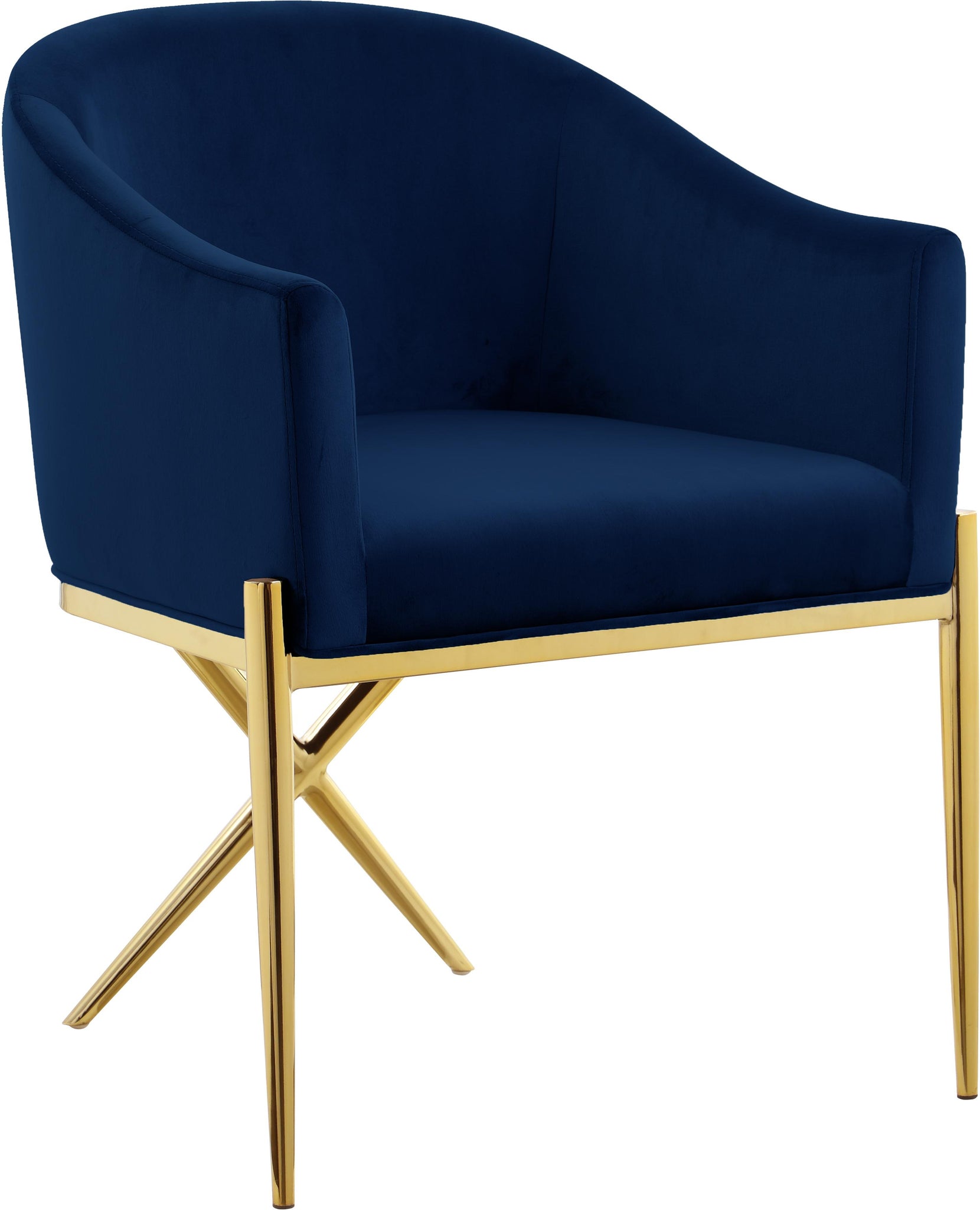 Xavier Navy Velvet Dining Chair - Furnish 4 Less 98 (NY)*