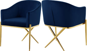 Xavier Navy Velvet Dining Chair - Furnish 4 Less 98 (NY)*