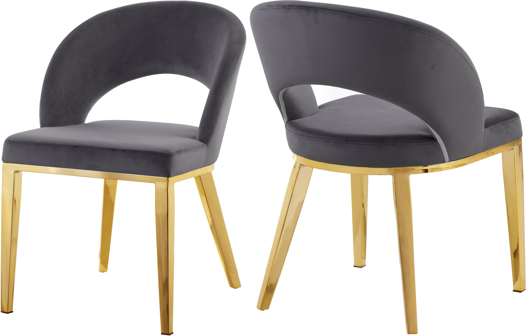 Roberto Grey Velvet Dining Chair